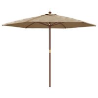 vidaXL Garden Parasol with Wooden Pole Taupe 299x240 cm