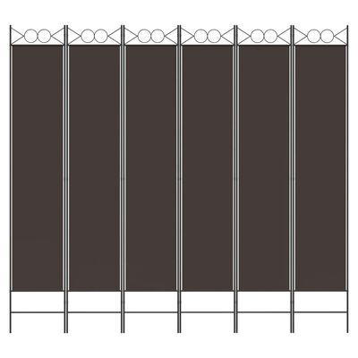 vidaXL 6-Panel Room Divider Brown 240x220 cm Fabric, brown vidaXL 6-Panel Room Divider Brown 240x220 cm Fabric