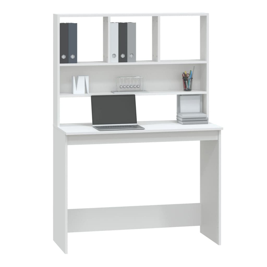 vidaXL Desk with Shelves White 102x45x148 cm Engineered Wood