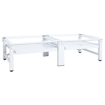 vidaXL Washing and Drying Machine Pedestal with Pull-out Shelves White,  vidaXL Washing and Drying Machine Pedestal with Pull-out Shelves White