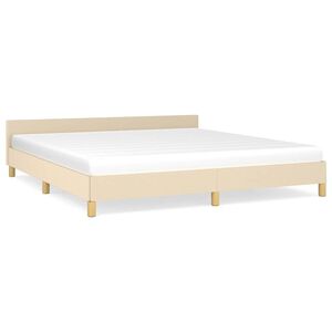 vidaXL Bed Frame without Mattress Cream 180x200 cm Fabric