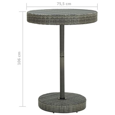 vidaXL 5 Piece Garden Bar Set with Cushions Poly Rattan Grey, grey vidaXL 5 Piece Garden Bar Set with Cushions Poly Rattan Grey