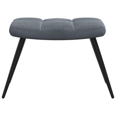 vidaXL Relaxing Chair with a Stool Dark Grey Velvet, dark grey vidaXL Relaxing Chair with a Stool Dark Grey Velvet