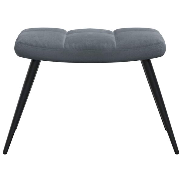 vidaXL Relaxing Chair with a Stool Dark Grey Velvet