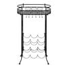 vidaXL Wine Rack with Glass Holder for 9 Bottles Metal