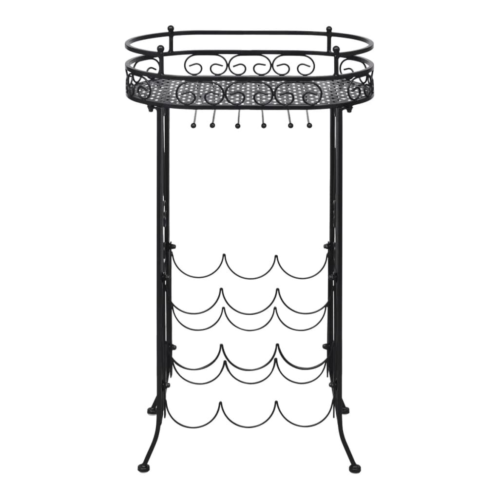 vidaXL Wine Rack with Glass Holder for 9 Bottles Metal