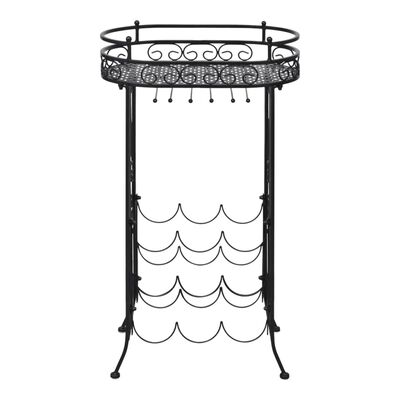 vidaXL Wine Rack with Glass Holder for 9 Bottles Metal,  vidaXL Wine Rack with Glass Holder for 9 Bottles Metal