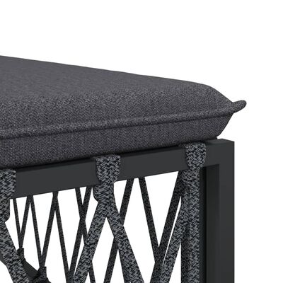 vidaXL 4 Piece Garden Lounge Set with Cushions Anthracite Steel, anthracite vidaXL 4 Piece Garden Lounge Set with Cushions Anthracite Steel