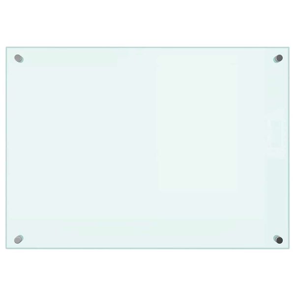 vidaXL Kitchen Backsplash White 70 x 50 cm Tempered Glass