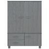 vidaXL Wardrobe HAMAR Dark Grey 99x45x137 cm Solid Wood Pine