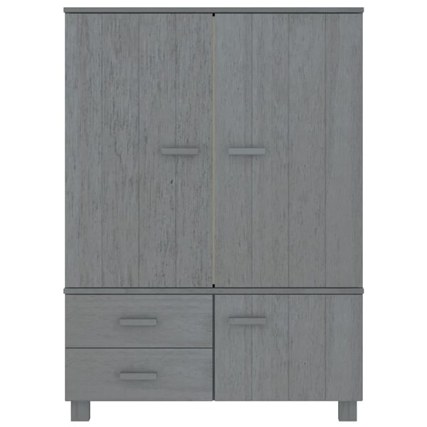 vidaXL Wardrobe HAMAR Dark Grey 99x45x137 cm Solid Wood Pine