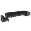 vidaXL 7 Piece Garden Lounge Set with Cushions Poly Rattan Dark Grey
