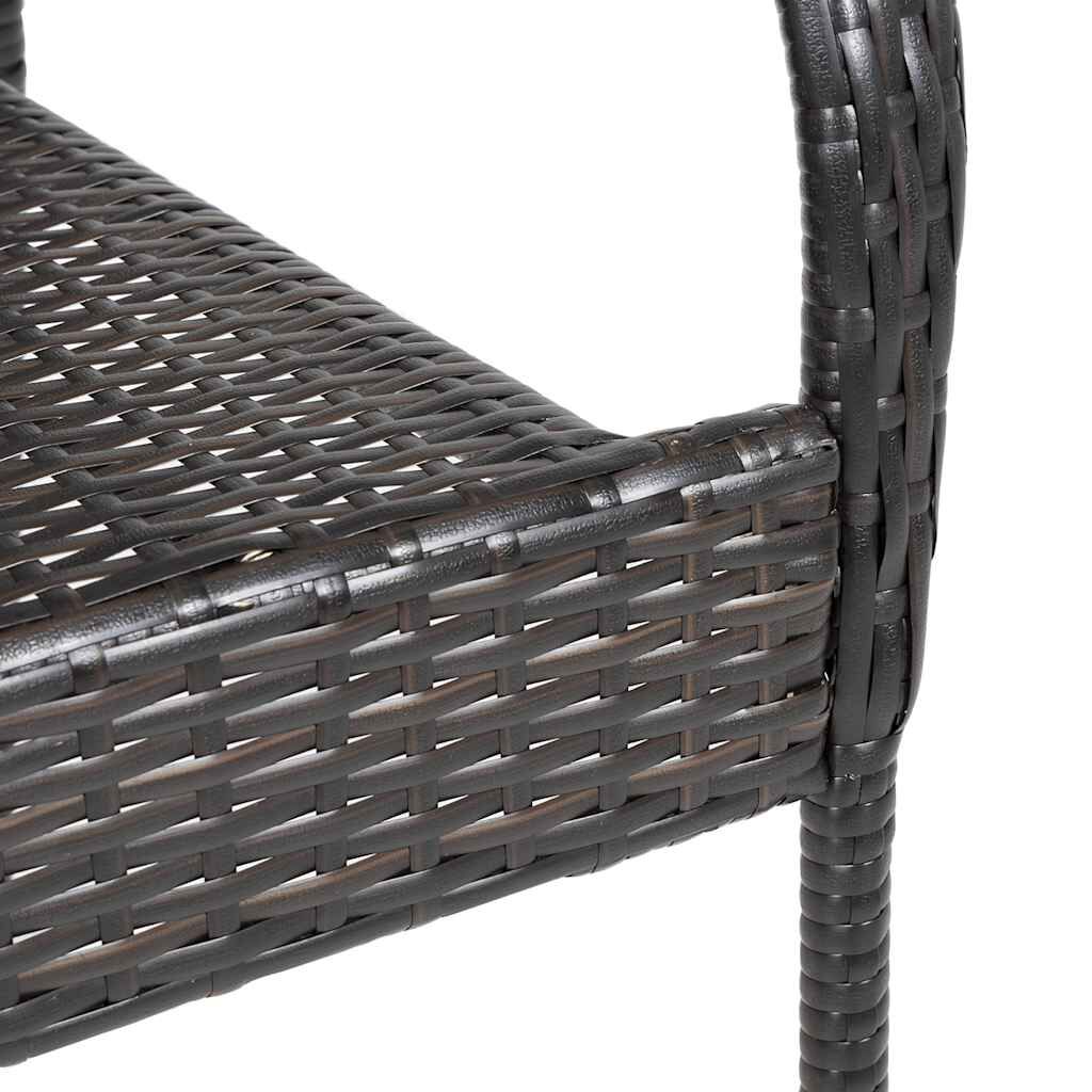 vidaXL Stackable Outdoor Chairs 4 pcs Poly Rattan Brown