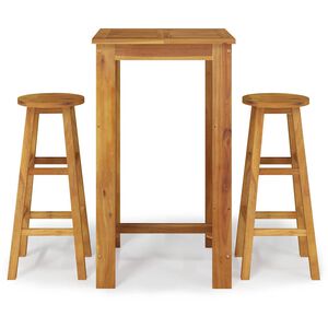 vidaXL 3 Piece Garden Bar Set Solid Wood Acacia