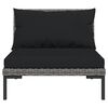 vidaXL 9 Piece Garden Lounge Set with Cushions Poly Rattan Dark Grey