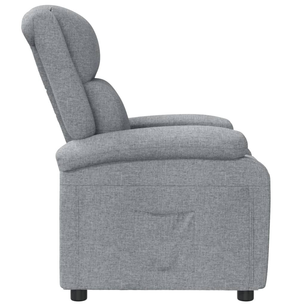 vidaXL Recliner Chair Light Grey Fabric