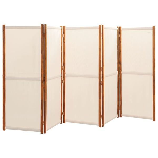 vidaXL 5-Panel Room Divider Cream White 350x180 cm