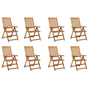 vidaXL Folding Garden Chairs 8 pcs Solid Acacia Wood