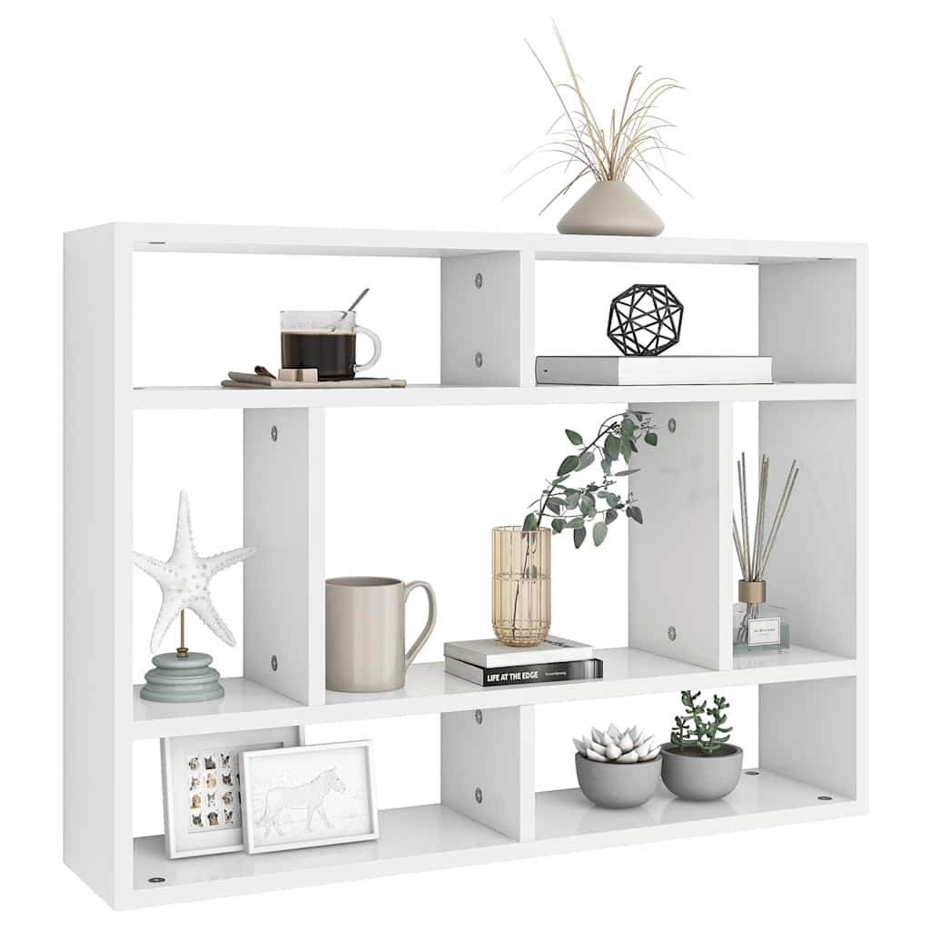 vidaXL Wall Shelf White 75x16x55 cm Engineered Wood