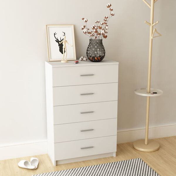 vidaXL Storage Cabinet Engineered Wood 71x35x106 cm White