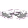 vidaXL 13 Piece Garden Lounge Set with Cushions Grey Poly Rattan
