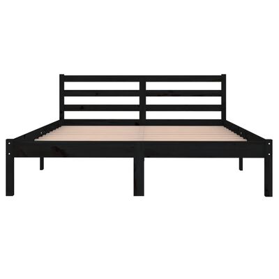 vidaXL Bed Frame without Mattress Solid Wood Pine 140x200cm Black, black vidaXL Bed Frame without Mattress Solid Wood Pine 140x200cm Black