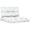 vidaXL Pallet Cushions 2 pcs Leaf Pattern Fabric