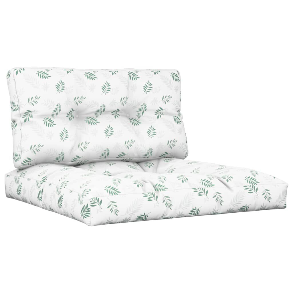vidaXL Pallet Cushions 2 pcs Leaf Pattern Fabric