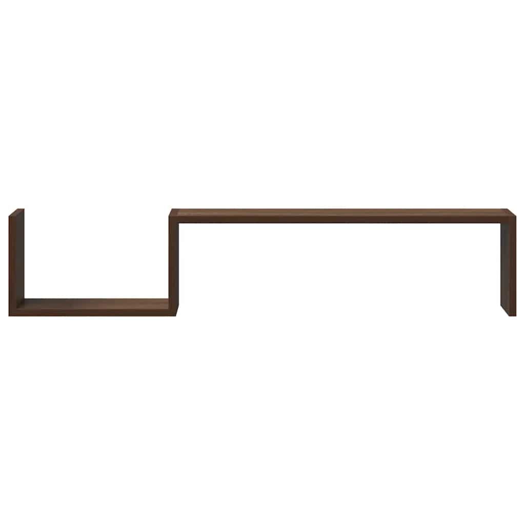 vidaXL Wall Shelves 2 pcs Brown Oak 100x15x20 cm Engineered Wood