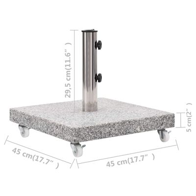 vidaXL Parasol Base Granite 30 kg Square Grey, grey vidaXL Parasol Base Granite 30 kg Square Grey