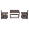 vidaXL 4 Piece Garden Lounge Set with Cushion Poly Rattan Brown