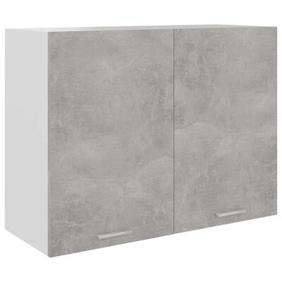 vidaXL Hanging Cabinet Concrete Grey 80x31x60 cm Engineered Wood, concrete grey vidaXL Hanging Cabinet Concrete Grey 80x31x60 cm Engineered Wood