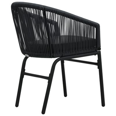 vidaXL Garden Chairs 2 pcs Black PE Rattan, black vidaXL Garden Chairs 2 pcs Black PE Rattan