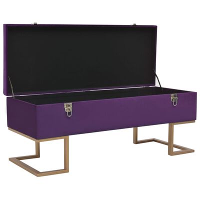 vidaXL Bench with Storage Compartment 105 cm Purple Velvet