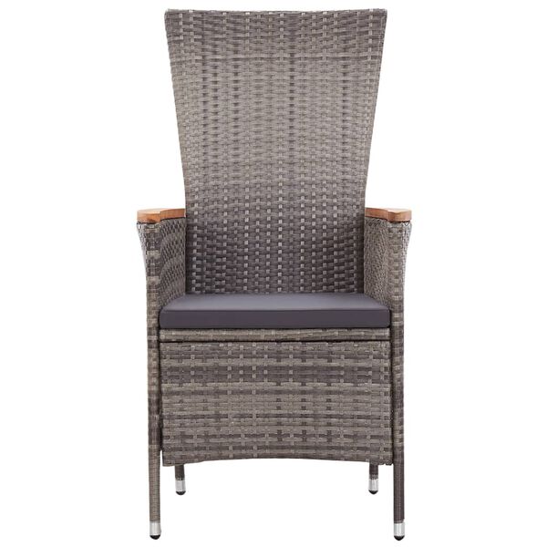 vidaXL 5 Piece Garden Dining Set with Cushions Grey