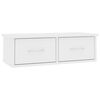 vidaXL Wall-mounted Drawer Shelf White 60x26x18,5 cm Engineered Wood