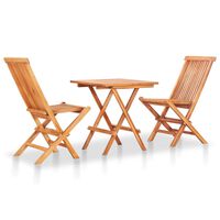 vidaXL 3 Piece Folding Bistro Set Solid Teak Wood,  vidaXL 3 Piece Folding Bistro Set Solid Teak Wood