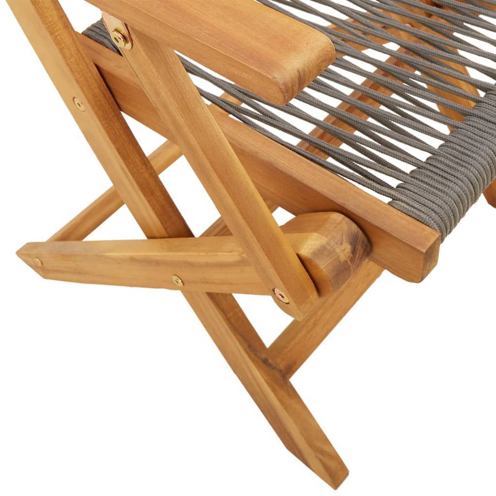 vidaXL Garden Chairs 2 pcs Grey Solid Wood Acacia and Polypropylene