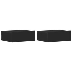 vidaXL Floating Nightstands 2 pcs Black 40x30x15 cm Engineered Wood