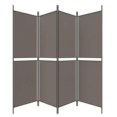 vidaXL 4-Panel Room Divider Anthracite 200x200 cm Fabric, anthracite vidaXL 4-Panel Room Divider Anthracite 200x200 cm Fabric