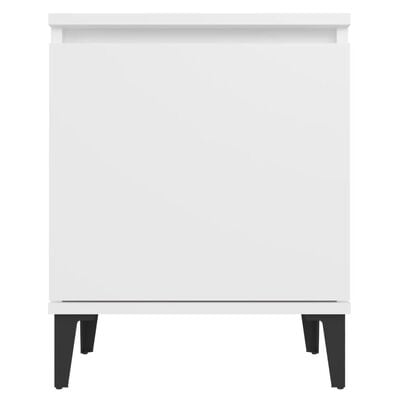 vidaXL Bed Cabinets with Metal Legs White 40x30x50 cm, white vidaXL Bed Cabinets with Metal Legs White 40x30x50 cm