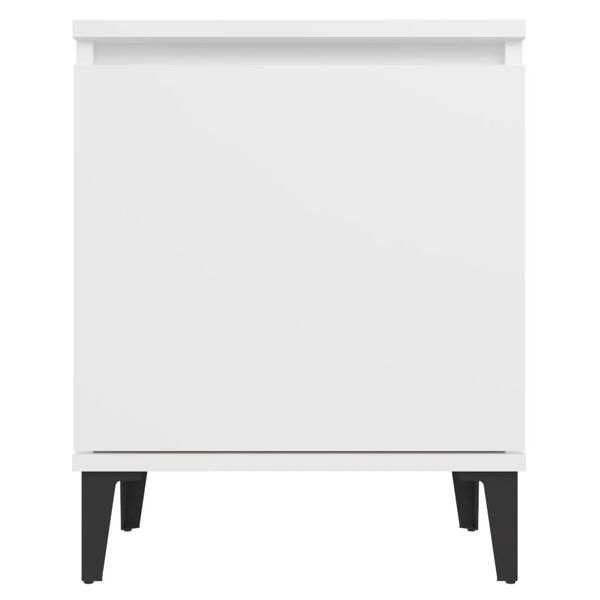 vidaXL Bed Cabinets with Metal Legs White 40x30x50 cm