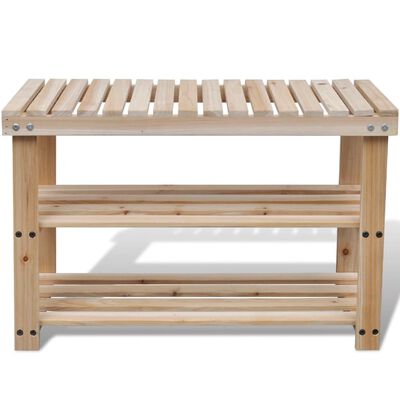 vidaXL 2-in-1 Shoe Rack with Bench Top Solid Fir Wood,  vidaXL 2-in-1 Shoe Rack with Bench Top Solid Fir Wood