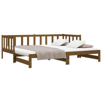 vidaXL Pull-out Day Bed without Mattress Honey Brown 2x(90x200)cm, honey brown vidaXL Pull-out Day Bed without Mattress Honey Brown 2x(90x200)cm