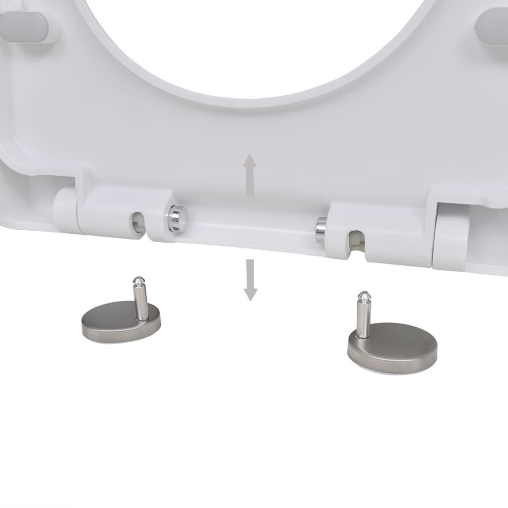 vidaXL Toilet Seats with Soft Close Lids 2 pcs Plastic White
