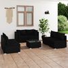 vidaXL 7 Piece Garden Lounge Set with Cushions Poly Rattan Black
