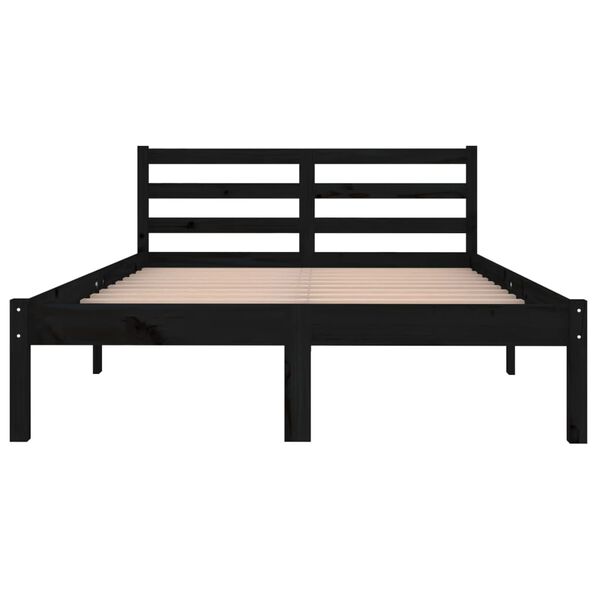 vidaXL Bed Frame without Mattress Solid Wood Pine 120x200cm Black