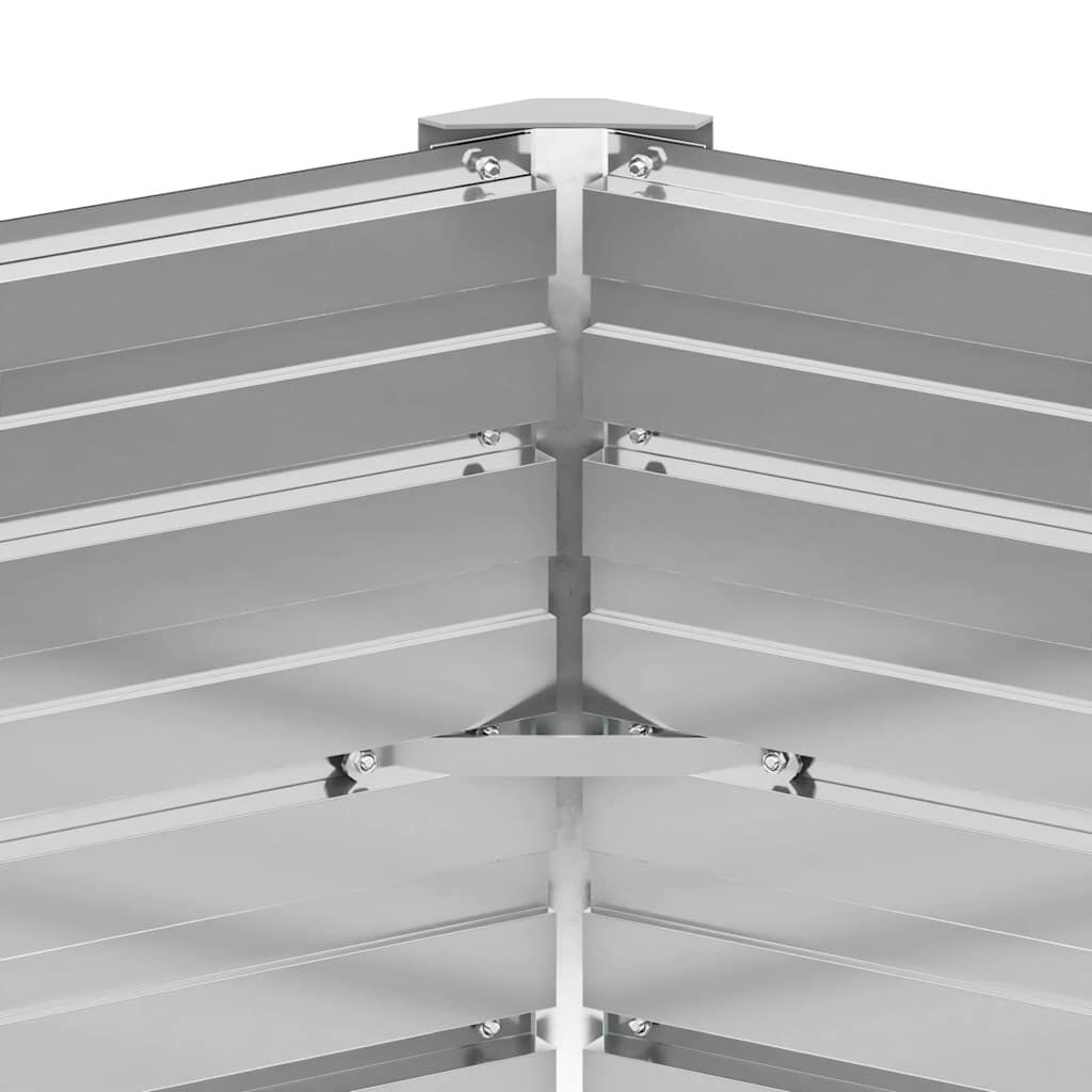 vidaXL Garden Raised Bed Galvanised Steel 129x129x77 cm Grey