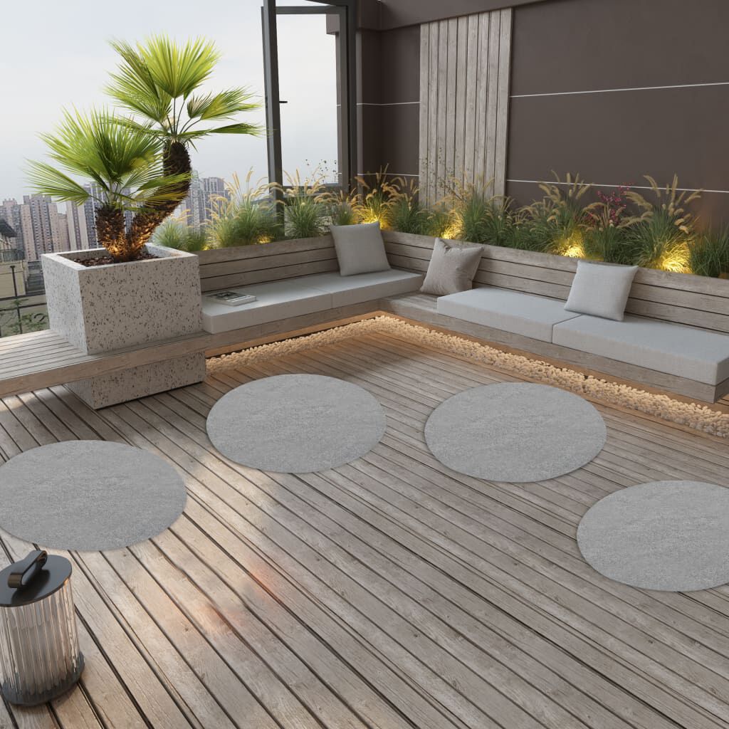 vidaXL Artificial Grass with Studs Dia.95 cm Grey Round