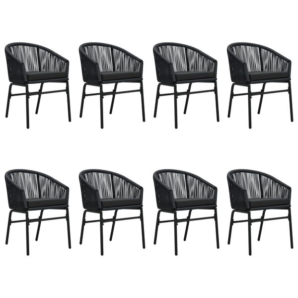 vidaXL 9 Piece Garden Dining Set Black